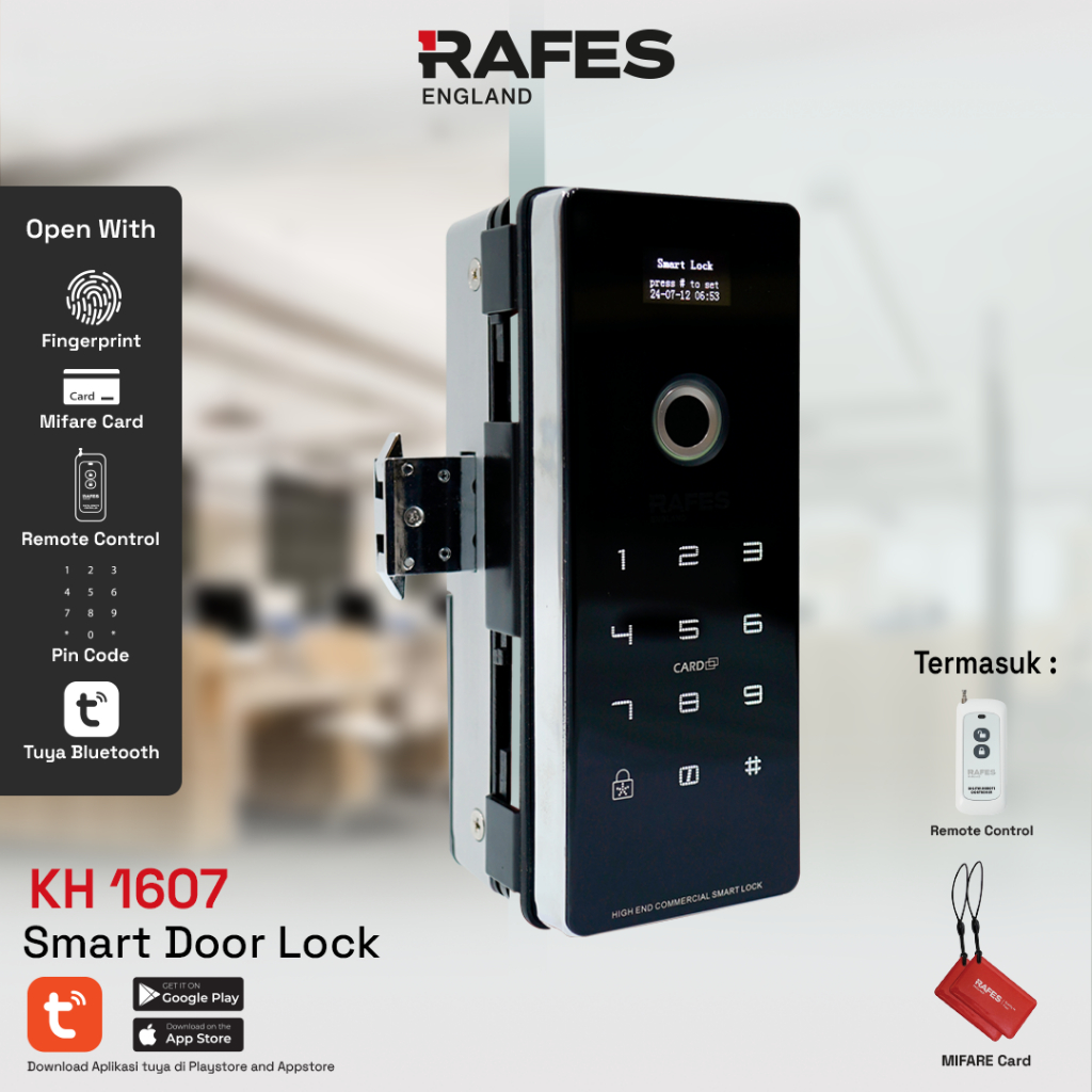 RAFES ENGLAND Smart Door Lock Kunci Digital  Lock Untuk Pintu Kaca Modern Digital Lock - KH 1607