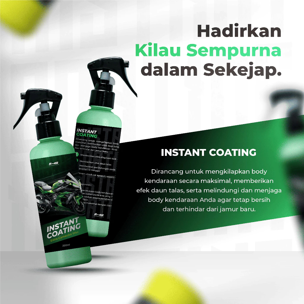 Instant Coating Efek Daun Talas Wetlook Kilau || Instant Coating Pengkilap Motor Mobil Hydrophobic