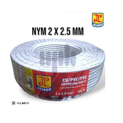 KABEL JEMBO NYM 2 X 2,5 MM ROLL 50 Meter & 100 Meter