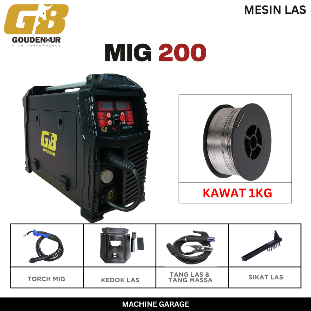 Mesin Las MIG 200 GB 3 in 1 tanpa co2 atau dengan gas