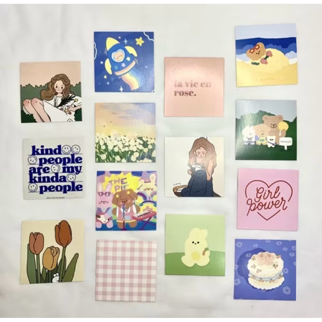 Sticker / Postcard / Poster Dinding Mini Asthetic Ala Korea