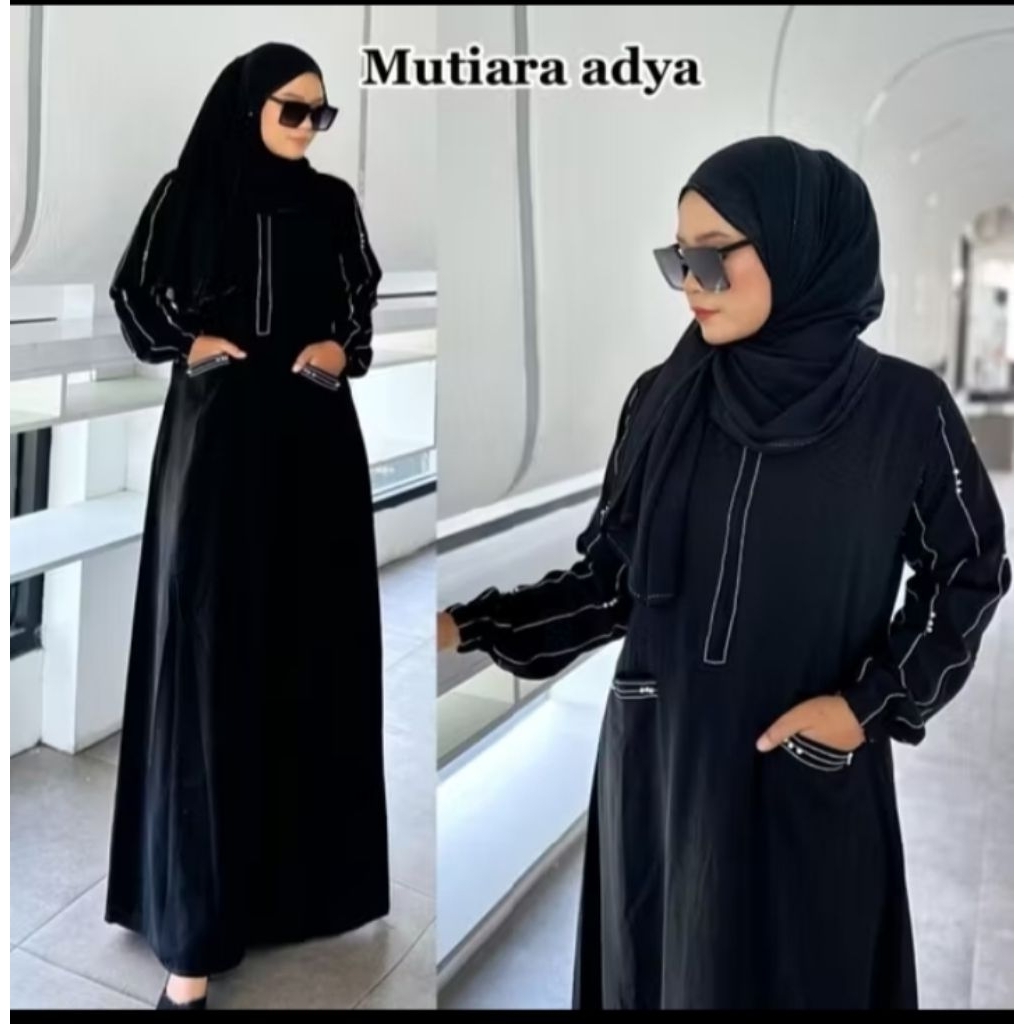 Abaya Hitam Mutiara Adya (JBBjb)