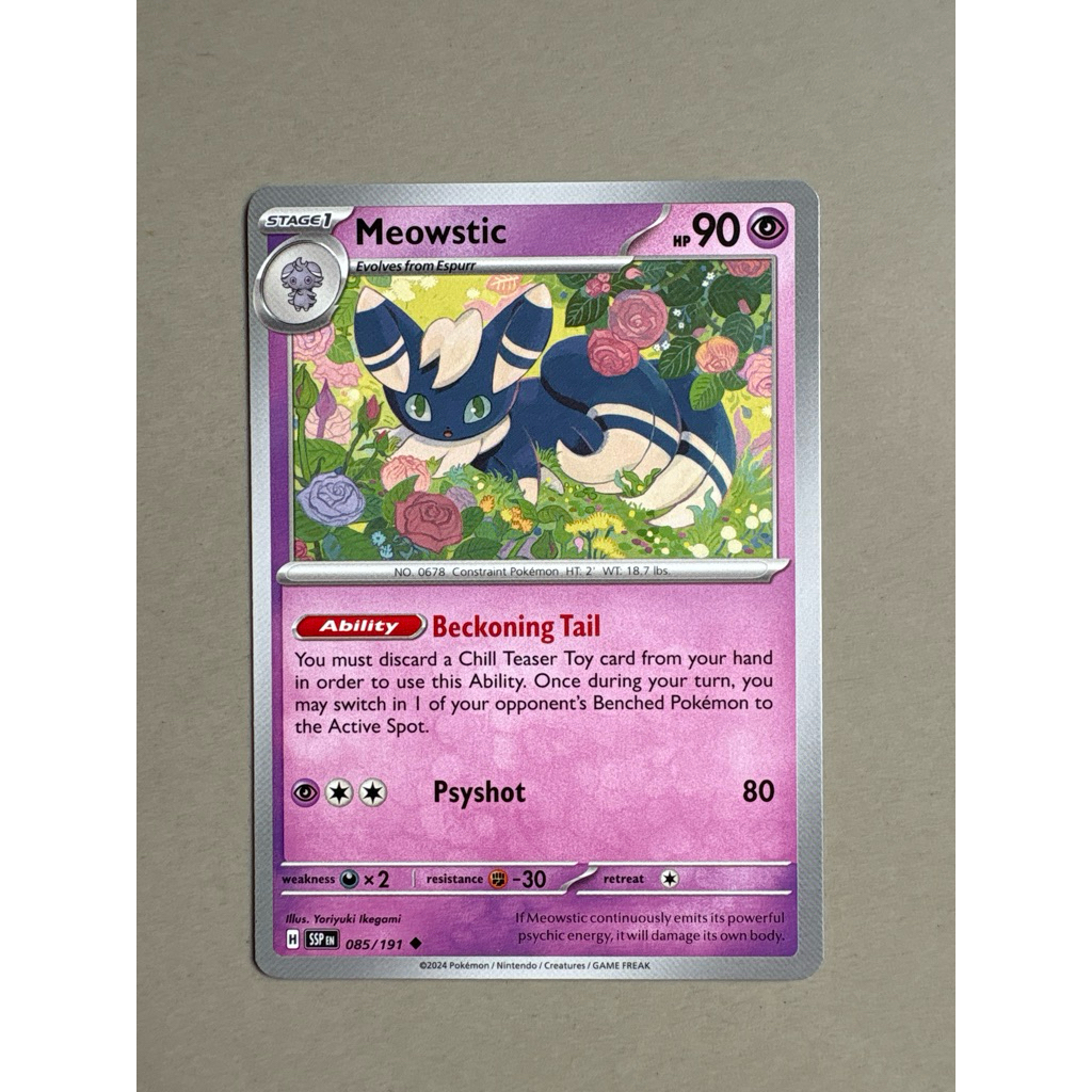 kartu pokemon original common meowstic ssp 085/191