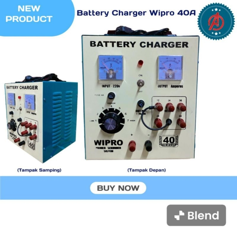 Battery Charger Wipro WP 40 AHR / Charger Aki Wipro 40A