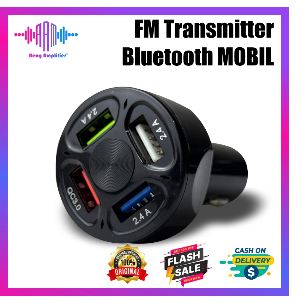 Mobil Car Charger 4Port USB + MP3 Player