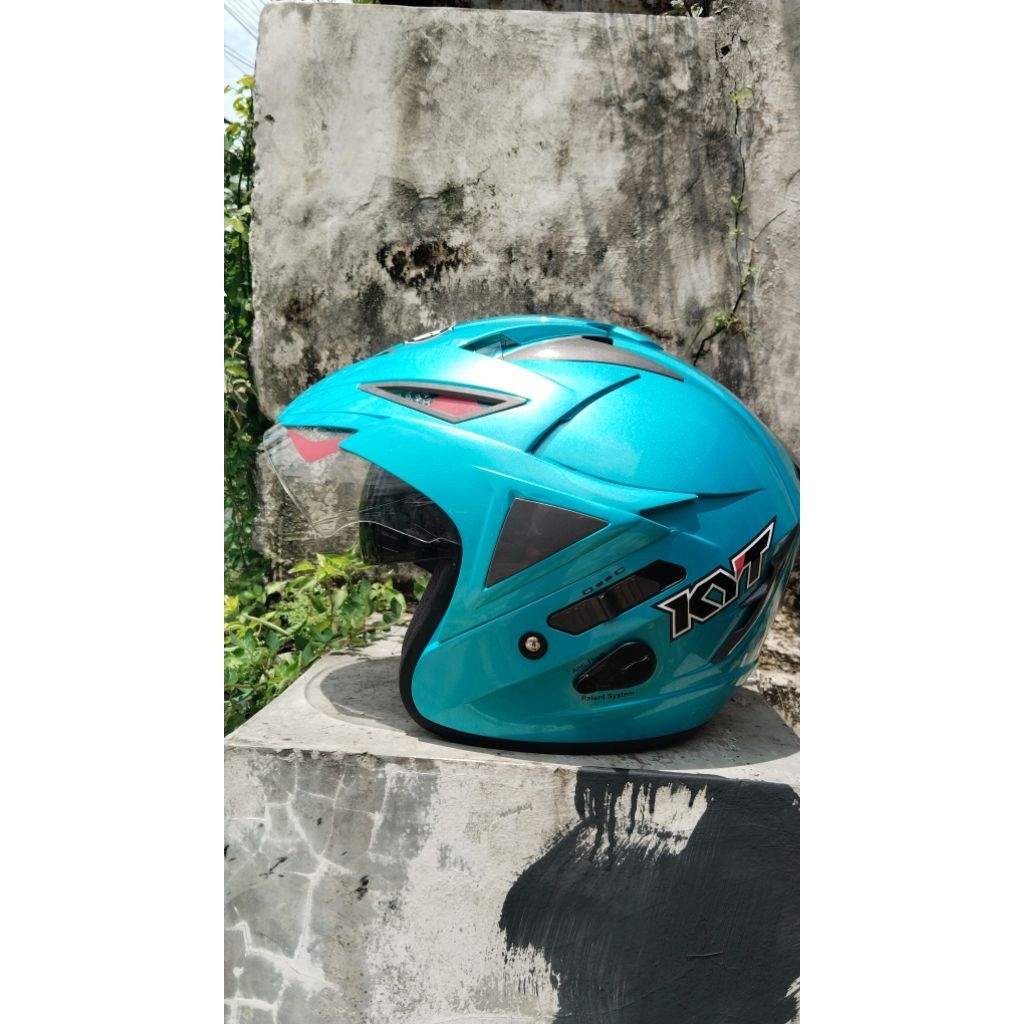 HELM KYT SCORPION KING BLUE MET & ORANGE MET ORIGINAL PRODUK