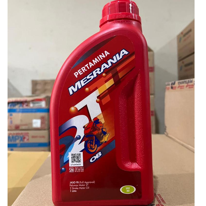 Oli MESRANIA 2T OB Pertamina 1L Mesran Samping 1Liter