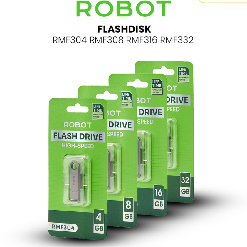 Robot Metal USB Flashdrive 8GB-32GB High-Speed