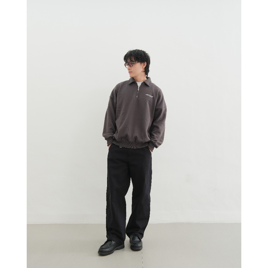 UNTCKD Halfzip Rugby Shirt Dark Grey