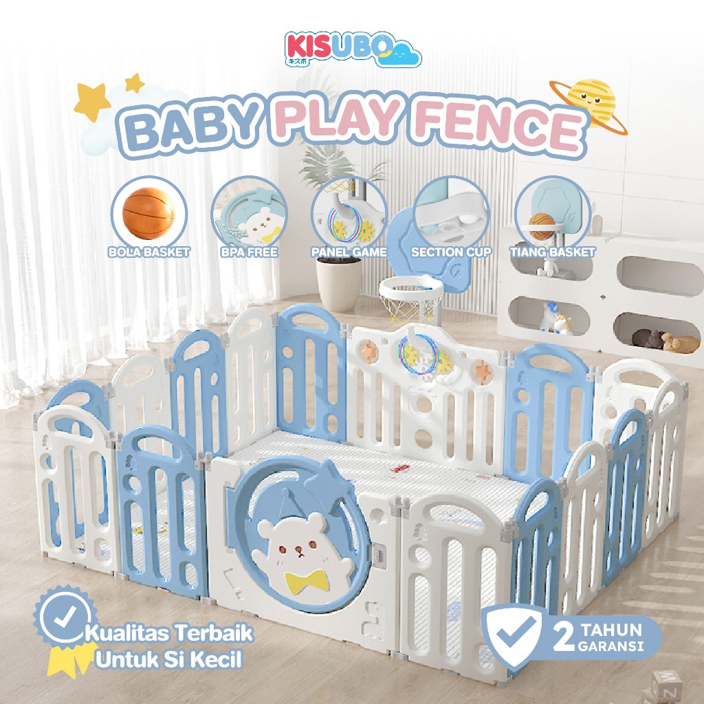 KISUBO READY Pagar Bayi Baby Kids Play Fence Pagar Bermain Anak