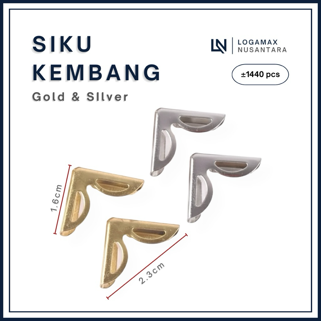 10 GROSS / 1.440 PCS SIKU KEMBANG EMAS LOGAMAX / SIKU KEMBANG / SIKU SUDUT BUKU / SIKU BUKU WISUDA/
