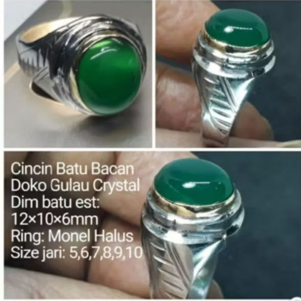 Cincin batu Bacan doko Gulau Crystal Natural