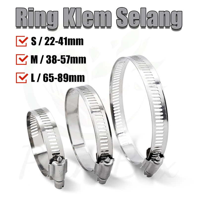 Klem selang stainless/ Ring Klem Selang 5/8 1 1/2 2 Inch Pengunci Selang Cincin Besi - Ring Pengikat