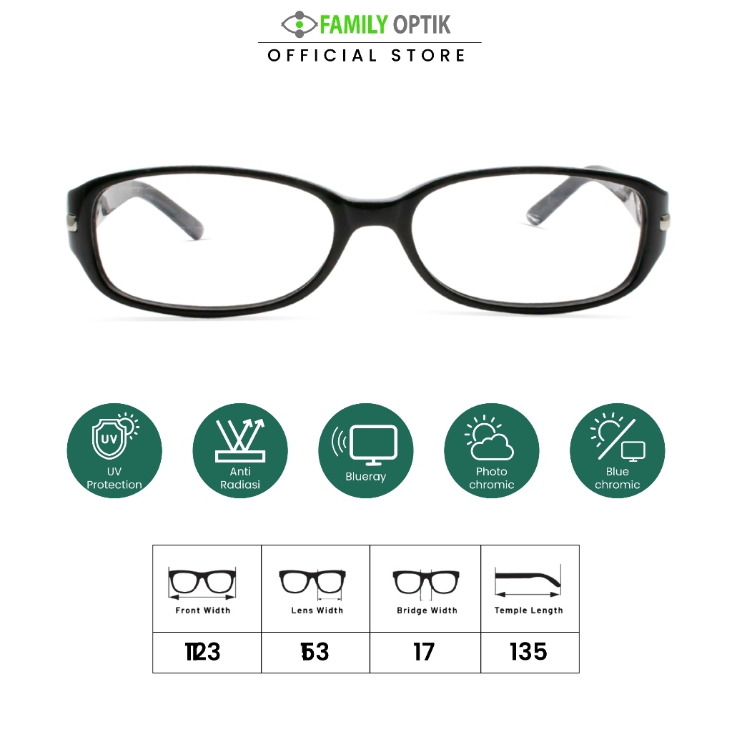 Family Optik - Kacamata Vintage Blueray Photocromic Anti Radiasi 6183