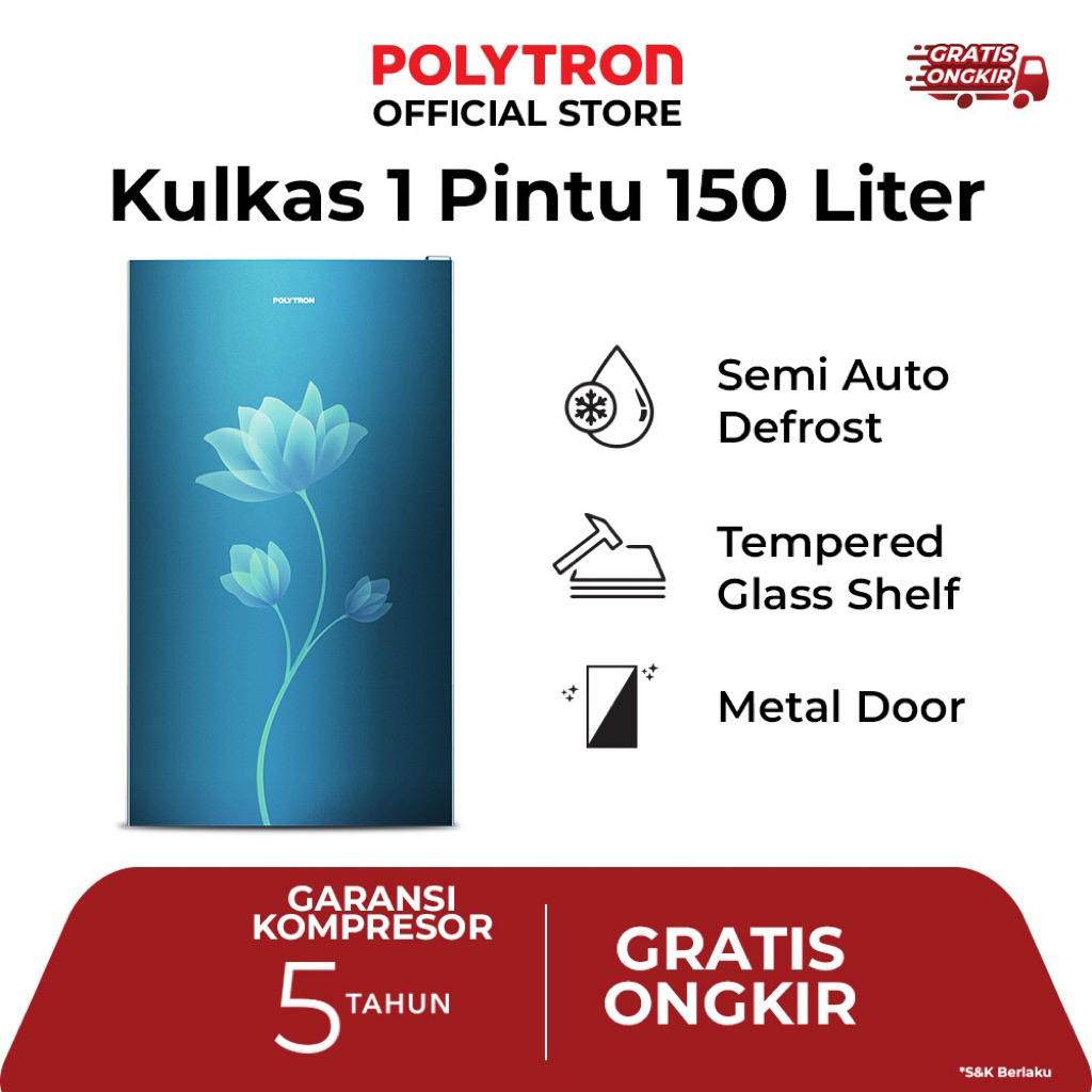 KULKAS POLYTRON PRB159 150L 1 PINTU