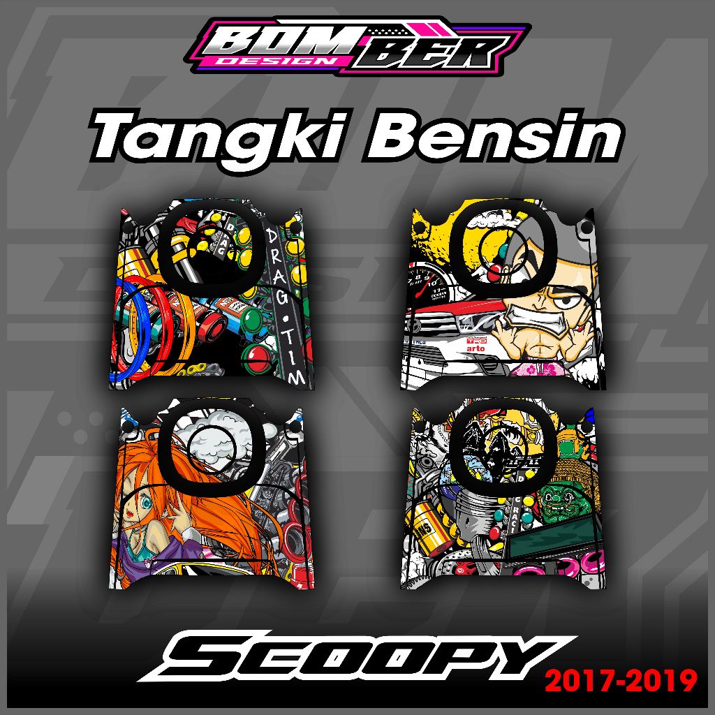 Sticker Tangki Bensin SCOOPY 2017 - 2019 Stiker Tangki SCOOPY Anti Luntur