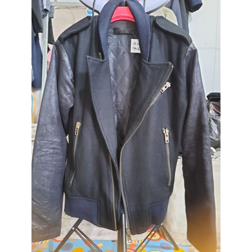 Jaket Vintage mix Kulit n wol
