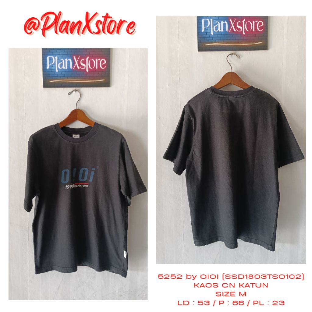 5252 BY OIOI (SSD1803TS0102) CN KAOS SIZE M WARNA HITAM PRELOVED TERJANGKAU