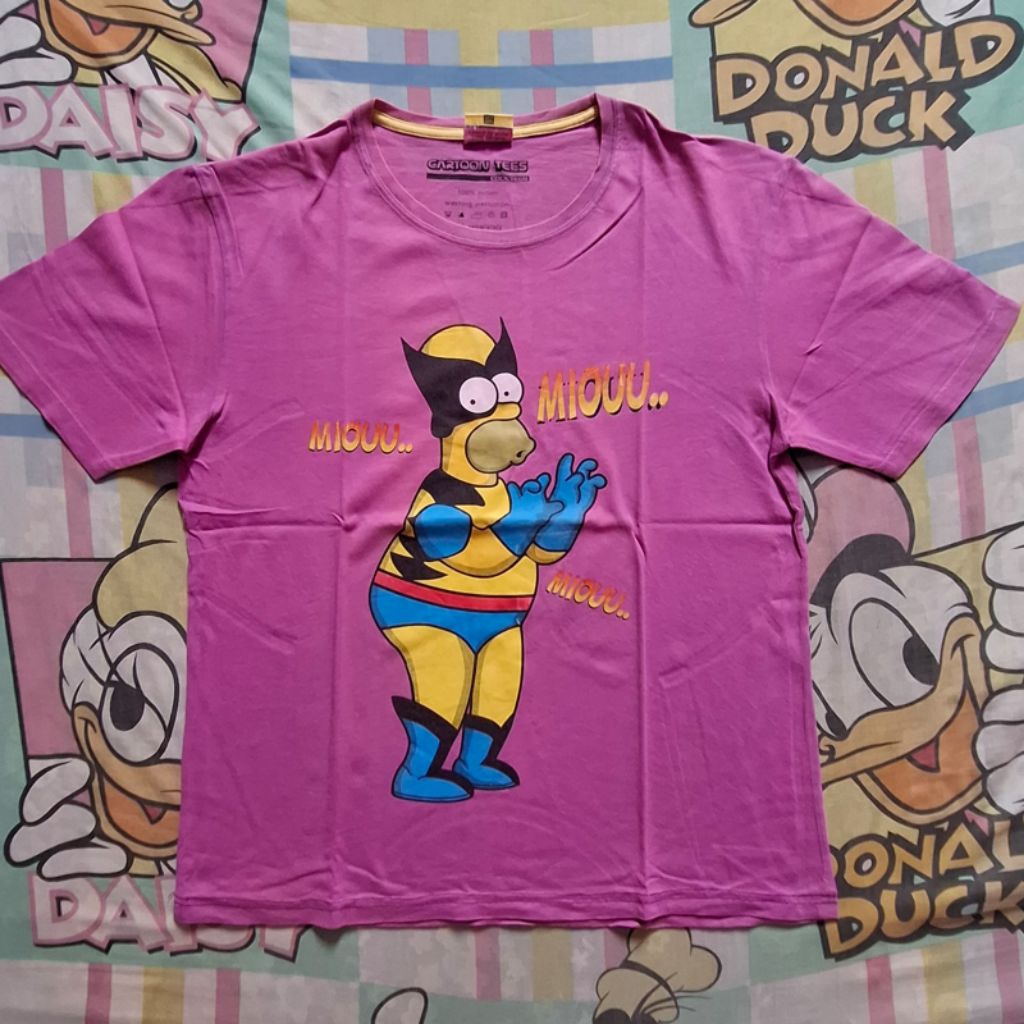 Kaos The Simpsons Wolverine Pink Cool Teen Preloved