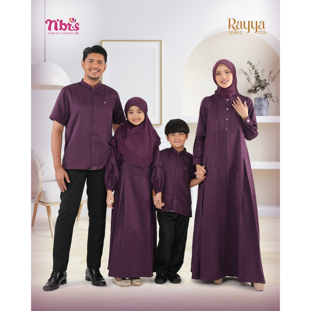NIBRAS BAJU KELUARGA SARIMBIT NINDIA BURGUNDY BY NBRS FASHION 2026 OUTFIT WANITA KEKINIAN BUSUI POLO