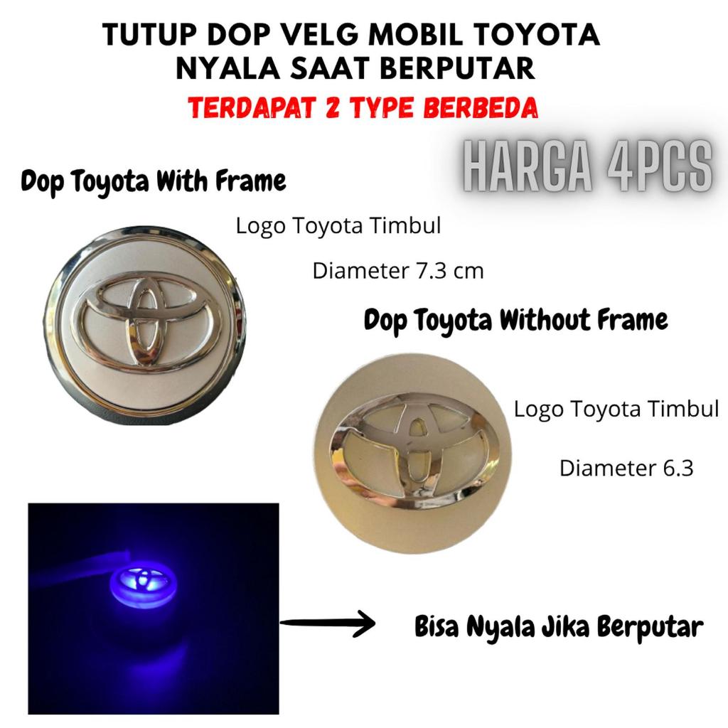 Original Dop Velg Toyota LED Nyala Saat Berputar Tutup As Roda Toyota Corolla Toyota New Raize