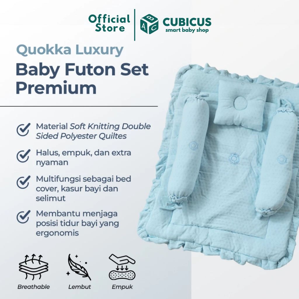 QUOKKA Luxury - Baby Futon Set Premium Matras Bayi Bantal Guling Set Anti Peang