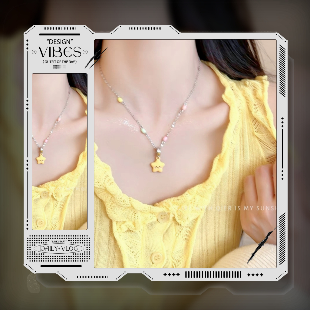 KALUNG BINTANG,KALUNG ANIMASI BINTANG WARNA KUNING