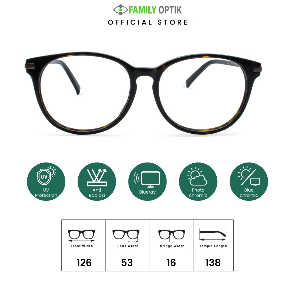 Family Optik - Kacamata Vintage Blueray Photocromic Anti Radiasi 160411