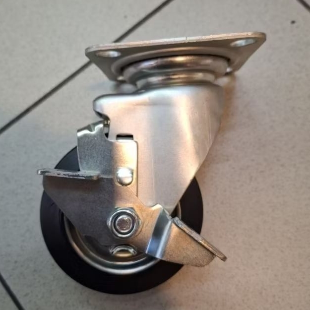 roda karet 4 inchi EDLY Hidup Rem medium duty