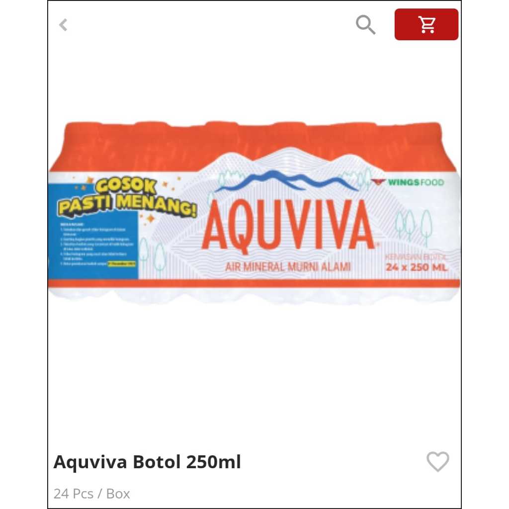 AQUVIVA AIR MINERAL 250ML 1 PACK ISI 24 BOTOL