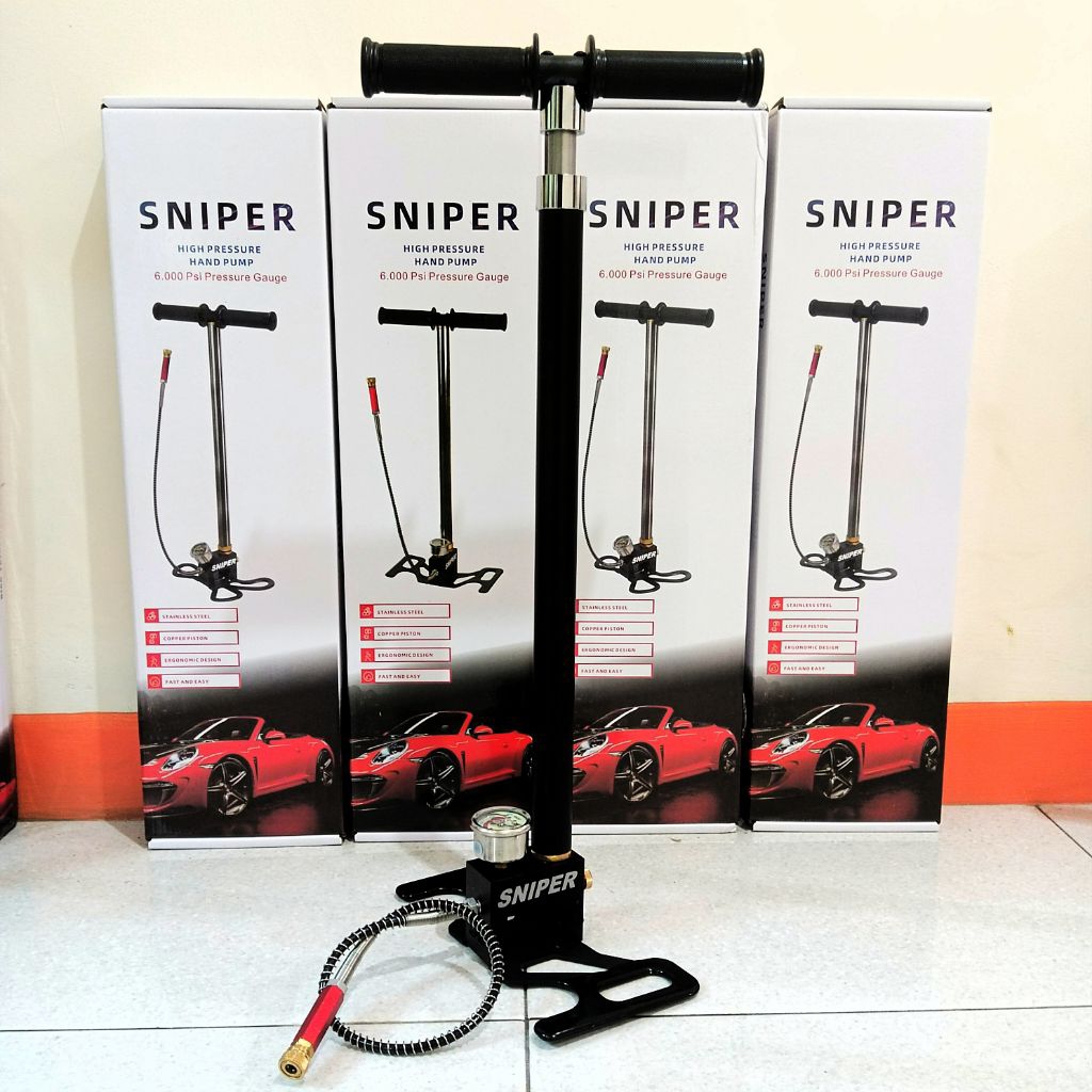 POMPA PCP 4 STAGE SNIPER ORIGINAL, pompa PCP 4 stage Sniper Kaki model M, Pompa PCP 6000 Psi, Pompa 