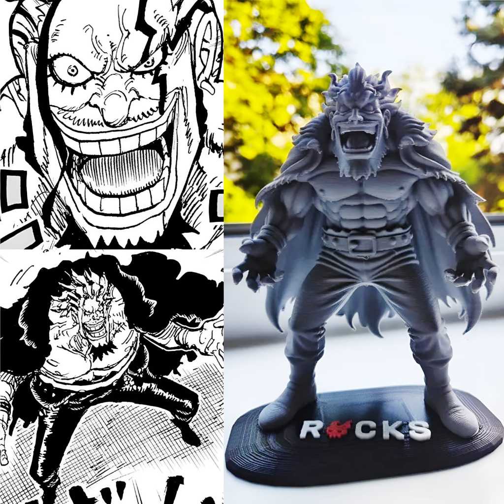Action Figure Rocks D Xebec One Piece Print 3D PLA Detail Tinggi Figur Koleksi