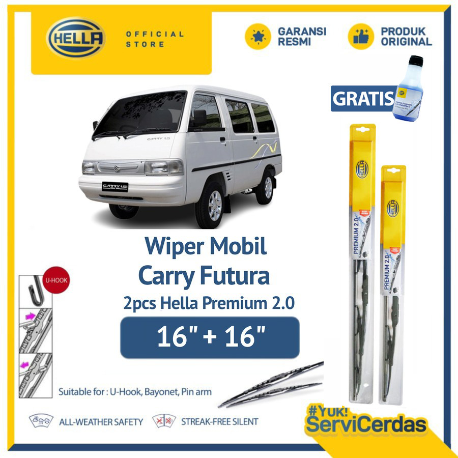 Wiper Mobil SUZUKI Carry 16” + 16” (2pcs) - HELLA Premium 2.0