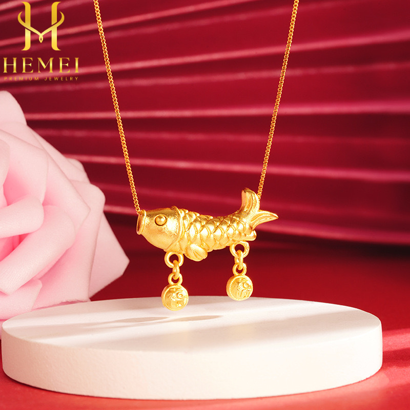 HEMEI KALUNG IKAN EMAS PALSU KALUNG FASHION WANITA KALUNG MEWAH PREMIUM