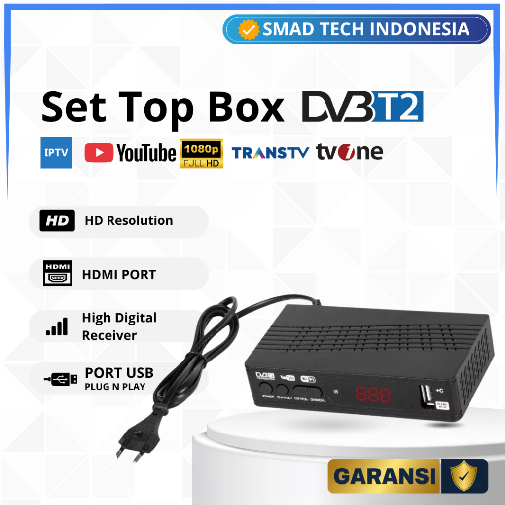STB DVB DTV DIGITAL TV CHANNEL YOUTUBE/IPTV Set Top Box TV Digital Receiver DVB-T2 Penerima Siaran F