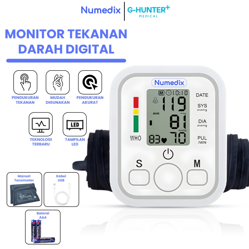TENSIMETER DIGITAL OTOMATIS -Tensimeter Numedix / Alat Tensi Darah / Alat Cek Tekanan Darah / Alat T