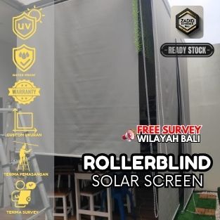 Roller Blind Solarscreen - Tirai Outdoor - Krey Gulung Custom - Roller Blinds Tahan Air & Panas - Ti