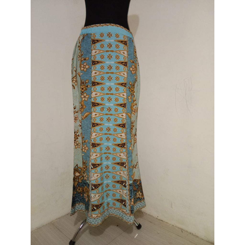 rok songket/rong batik/rok kebaya biru model duyung