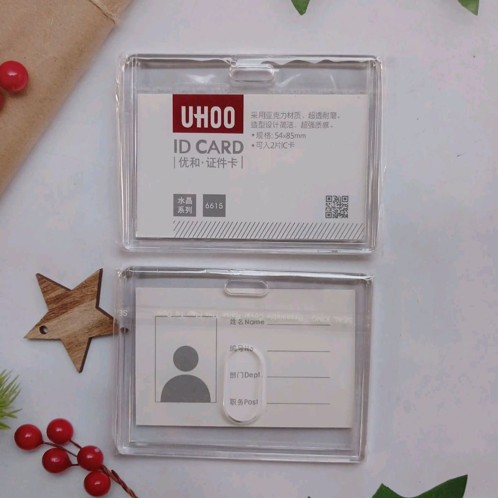 UHOO 6615 ID Card Holder Name Tag ID Horizontal