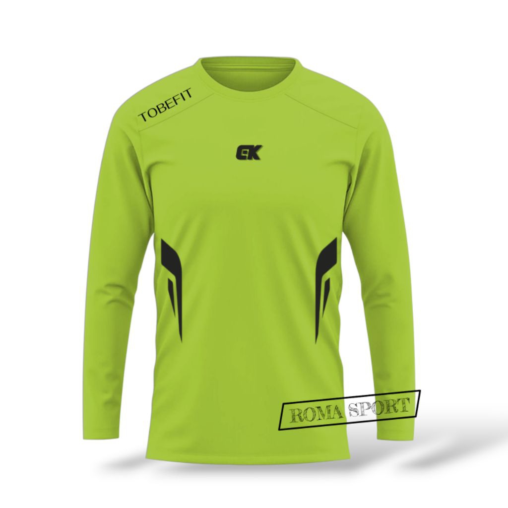 LENGAN PANJANG SABLON DTF KAOS OLAHRAGA JERSEY BATMINTON SEPAK BOLA FUTSAL SENAM LARI GYM SIZE L XL 