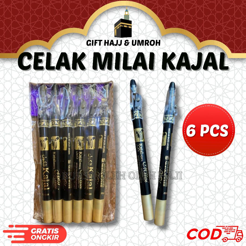 CELAK MATA MILAI KAJAL 6 PCS CELAK MATA HITAM CELAK MATA ARAB MEMBERSIHKAN MATA MEMPERINDAH MATA CEL