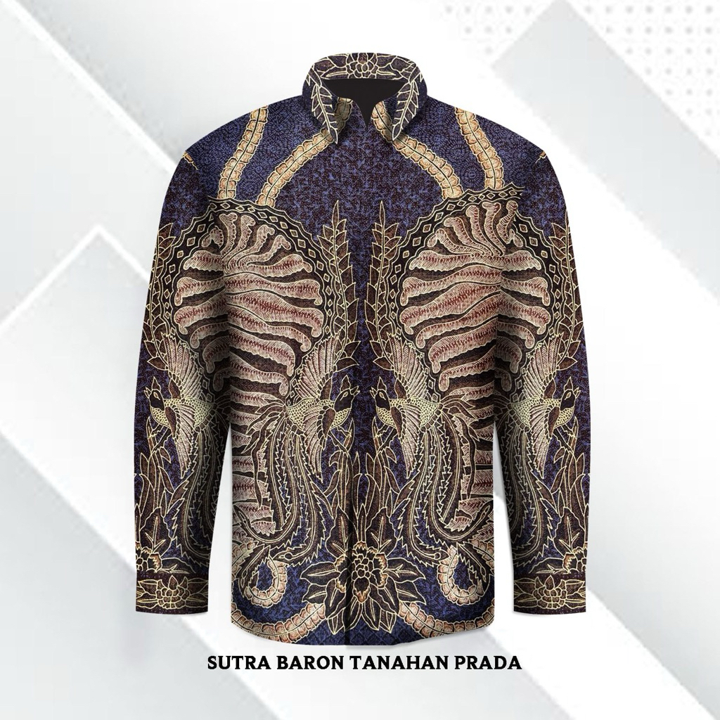 Kain batik tulis sutra tanahan prada kemeja pria