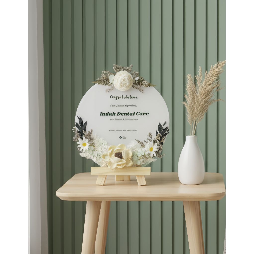 Papan bunga akrilik plakat akrilik diameter 25cm
