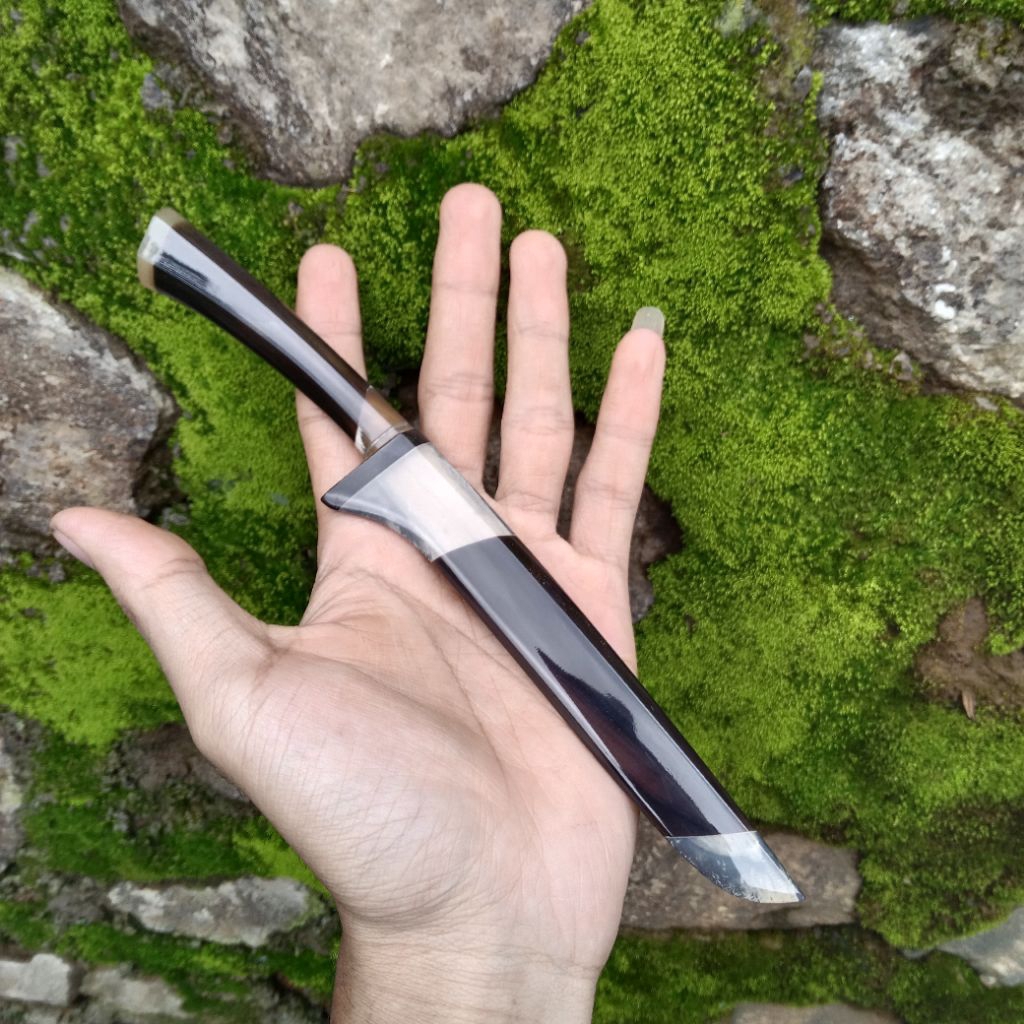 Pisau badik mini antik full tanduk kerbau 12 cm