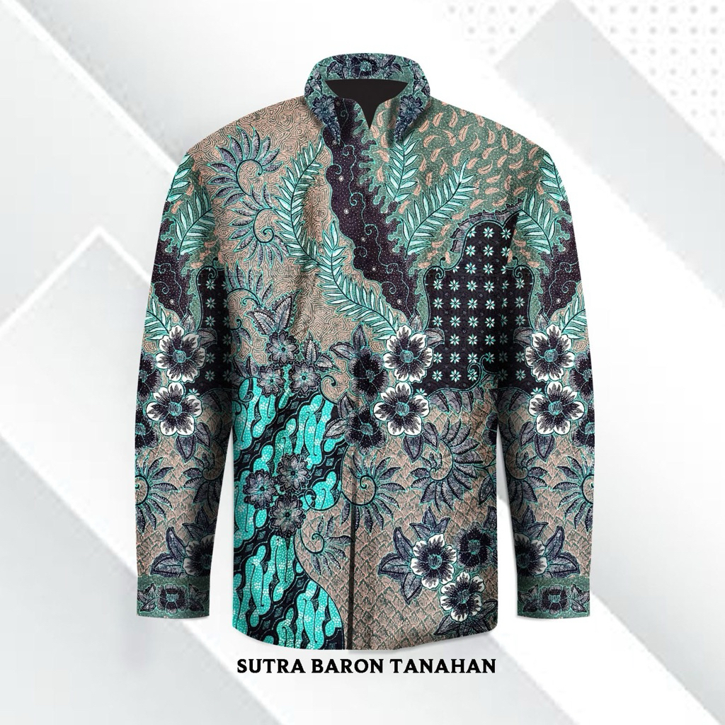 Kain batik tulis sutra tanahan kemeja pria