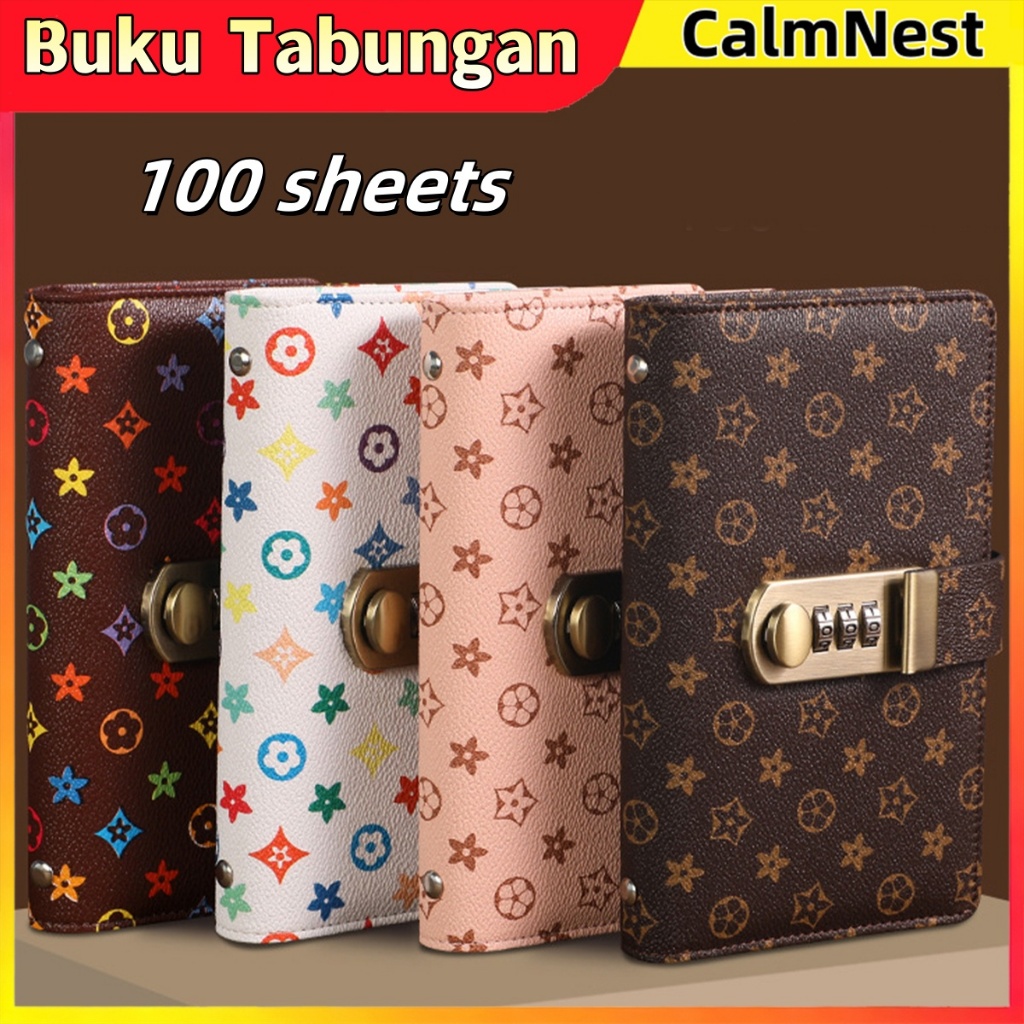 A6 Dompet Tabungan Kunci Sandi Buku Tabungan Uang Tunai, Album Uang Koleksi Dompet dengan Kunci Sand