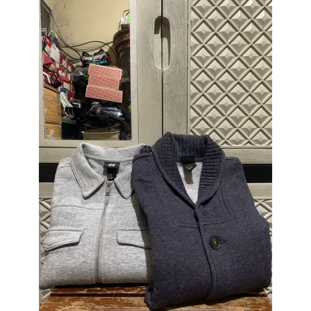 ORIGINAL CARDIGAN H&M JACKET ZIPPER OVERSHIRT WOOL STRETCH