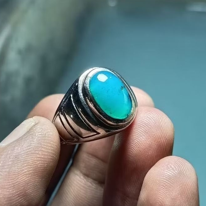 cincin batu bacan doko majiko kristal selasih original size 8/9