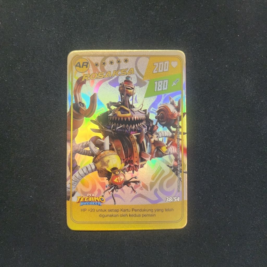 Kartu Boboiboy Monsta Galaxy Card - Rosaksa 38/54 (AR Rank Gold Card) Pek Techno Breaker