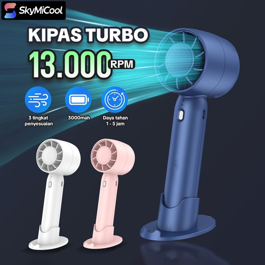 Kipas Angin Portabel - Portable Mini Fan - USB Rechargeable - Kipas Angin tangan - Kipas tangan - Tu